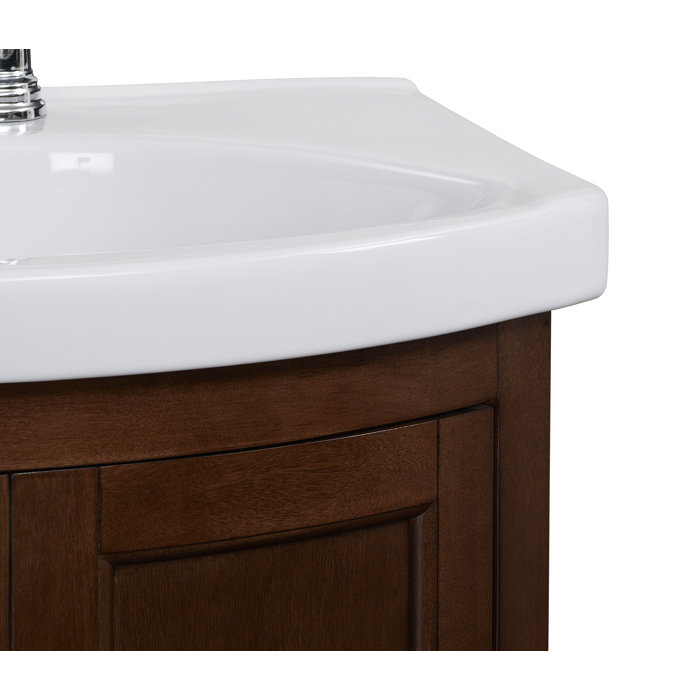 Charlton Home® Thibeault 24'' Single Bathroom Vanity with Ceramic Top
